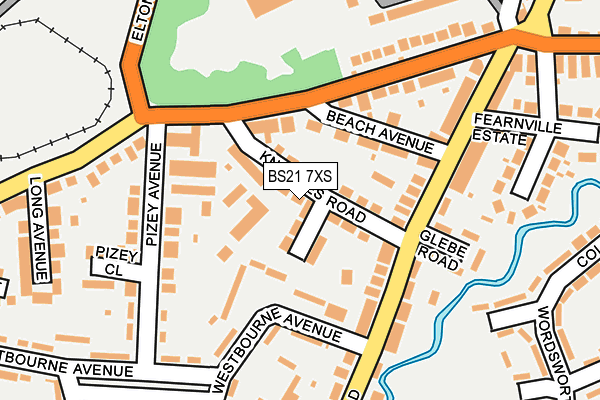 BS21 7XS map - OS OpenMap – Local (Ordnance Survey)