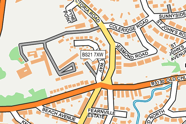 BS21 7XW map - OS OpenMap – Local (Ordnance Survey)