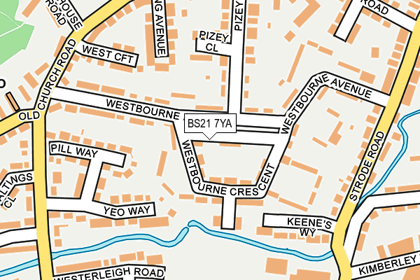 BS21 7YA map - OS OpenMap – Local (Ordnance Survey)