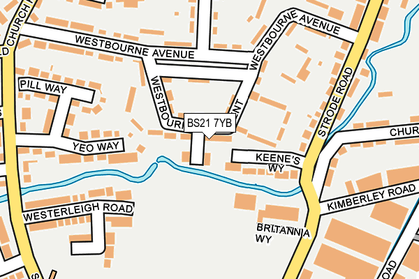BS21 7YB map - OS OpenMap – Local (Ordnance Survey)