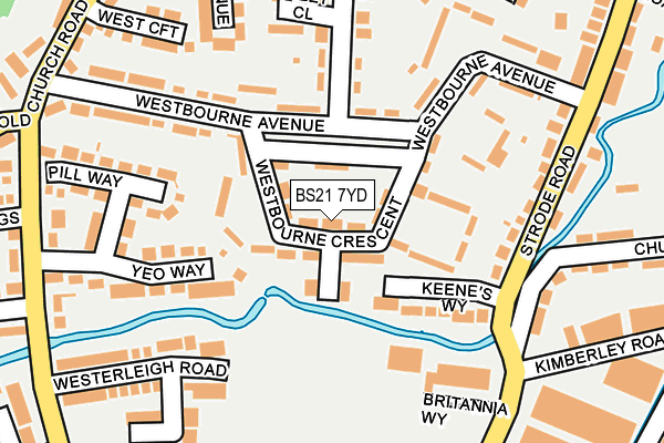 BS21 7YD map - OS OpenMap – Local (Ordnance Survey)