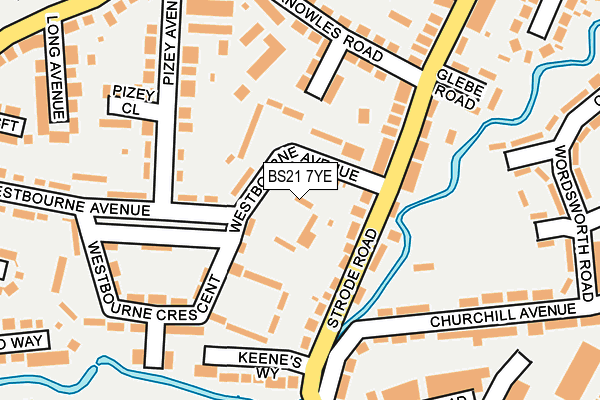 BS21 7YE map - OS OpenMap – Local (Ordnance Survey)