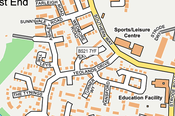 BS21 7YF map - OS OpenMap – Local (Ordnance Survey)