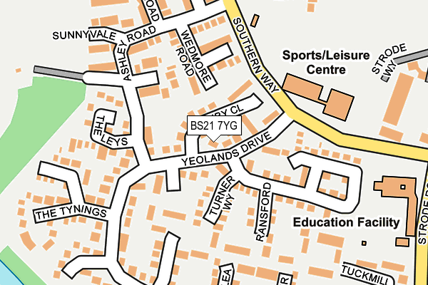 BS21 7YG map - OS OpenMap – Local (Ordnance Survey)