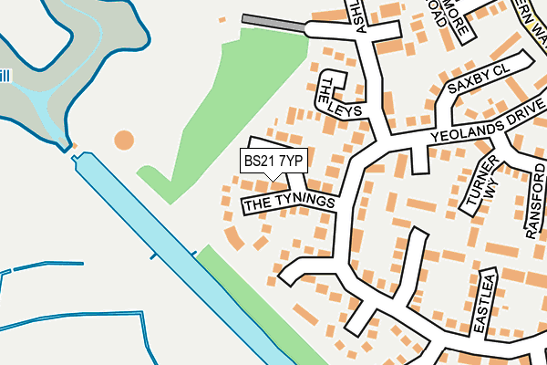 BS21 7YP map - OS OpenMap – Local (Ordnance Survey)