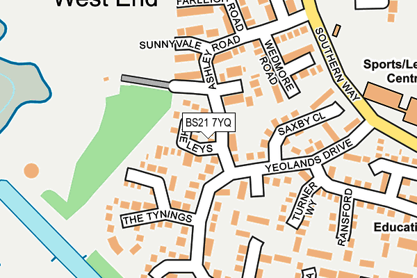 BS21 7YQ map - OS OpenMap – Local (Ordnance Survey)