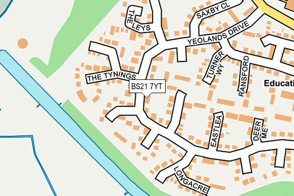 BS21 7YT map - OS OpenMap – Local (Ordnance Survey)
