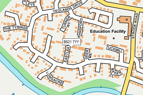 BS21 7YY map - OS OpenMap – Local (Ordnance Survey)