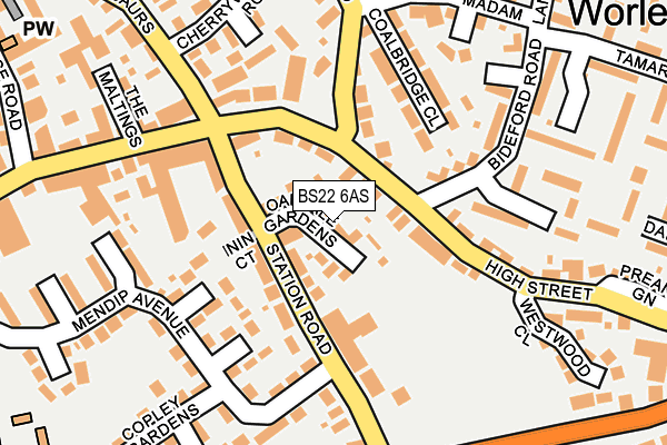 BS22 6AS map - OS OpenMap – Local (Ordnance Survey)