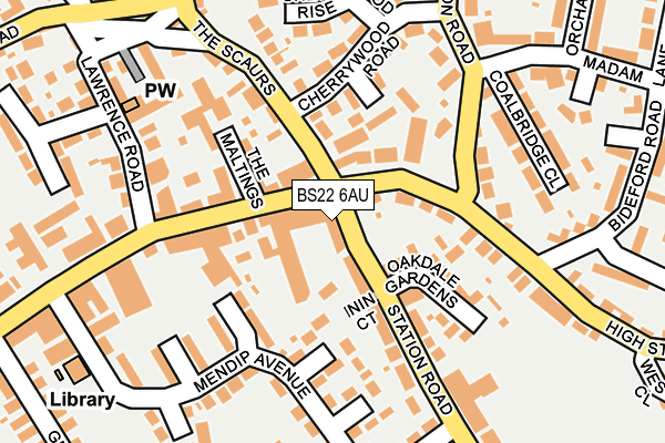 BS22 6AU map - OS OpenMap – Local (Ordnance Survey)