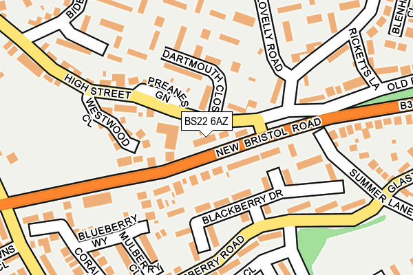 BS22 6AZ map - OS OpenMap – Local (Ordnance Survey)