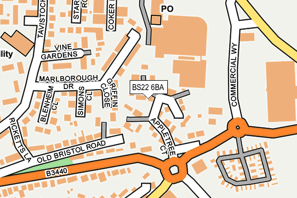 BS22 6BA map - OS OpenMap – Local (Ordnance Survey)