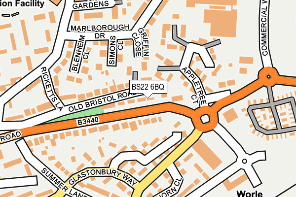 BS22 6BQ map - OS OpenMap – Local (Ordnance Survey)