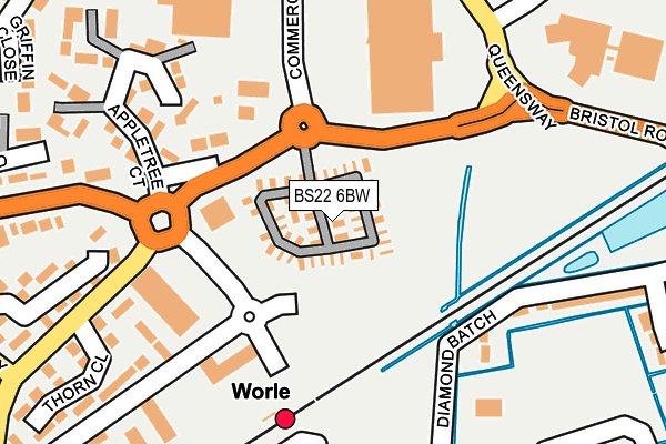 BS22 6BW map - OS OpenMap – Local (Ordnance Survey)