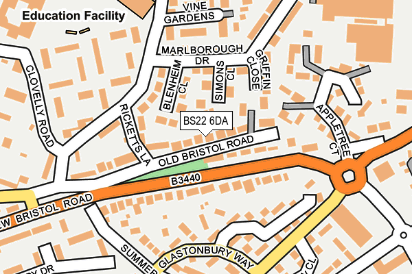 BS22 6DA map - OS OpenMap – Local (Ordnance Survey)