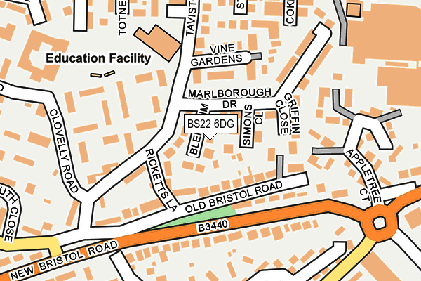 BS22 6DG map - OS OpenMap – Local (Ordnance Survey)