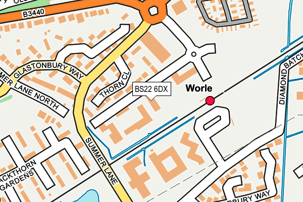 BS22 6DX map - OS OpenMap – Local (Ordnance Survey)