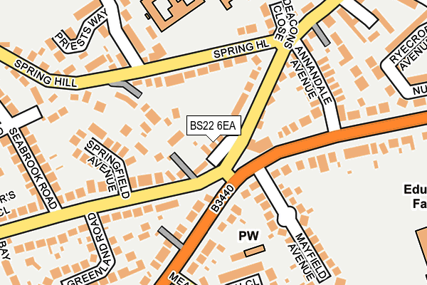 BS22 6EA map - OS OpenMap – Local (Ordnance Survey)