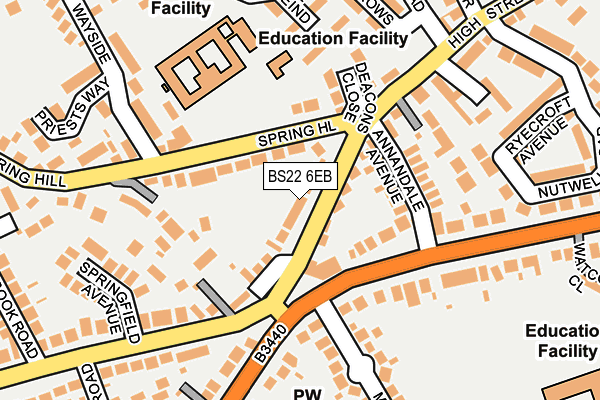 BS22 6EB map - OS OpenMap – Local (Ordnance Survey)