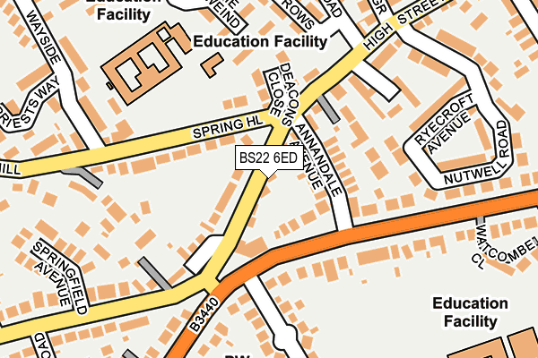 BS22 6ED map - OS OpenMap – Local (Ordnance Survey)