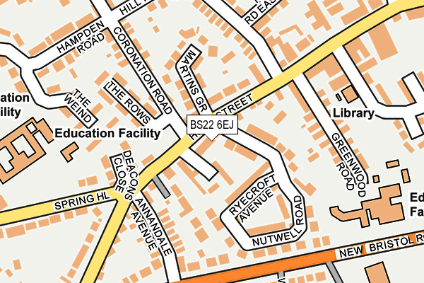 BS22 6EJ map - OS OpenMap – Local (Ordnance Survey)