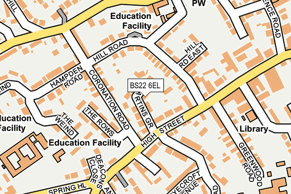 BS22 6EL map - OS OpenMap – Local (Ordnance Survey)