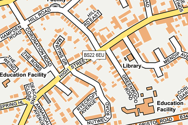 BS22 6EU map - OS OpenMap – Local (Ordnance Survey)