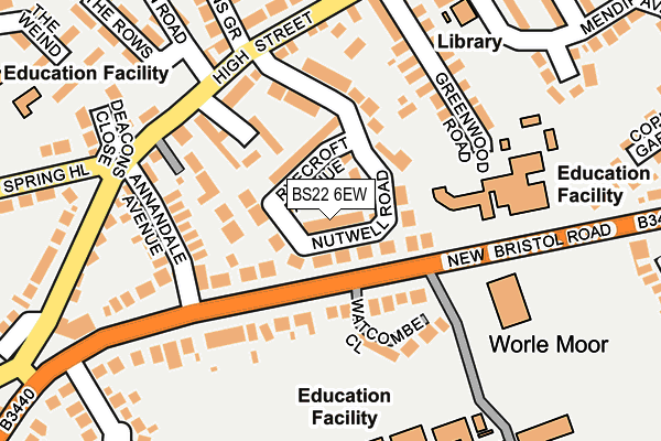 BS22 6EW map - OS OpenMap – Local (Ordnance Survey)