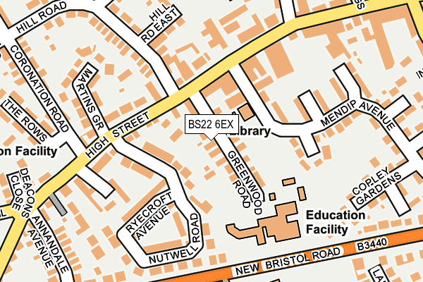 BS22 6EX map - OS OpenMap – Local (Ordnance Survey)