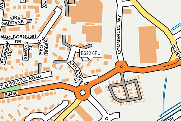 BS22 6FU map - OS OpenMap – Local (Ordnance Survey)