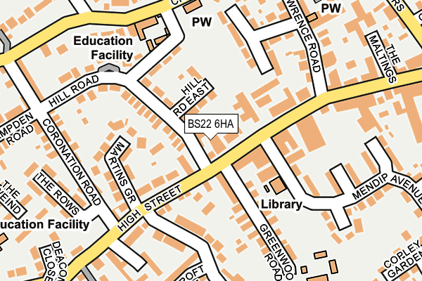 BS22 6HA map - OS OpenMap – Local (Ordnance Survey)