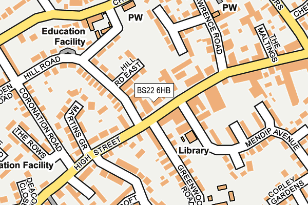 BS22 6HB map - OS OpenMap – Local (Ordnance Survey)