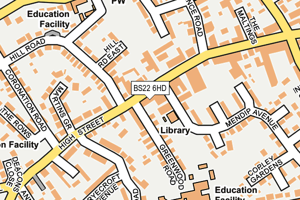 BS22 6HD map - OS OpenMap – Local (Ordnance Survey)