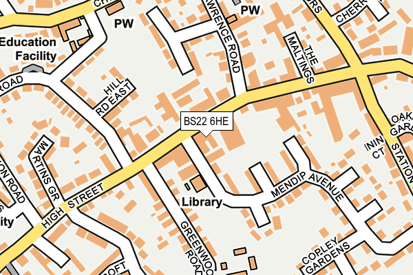 BS22 6HE map - OS OpenMap – Local (Ordnance Survey)