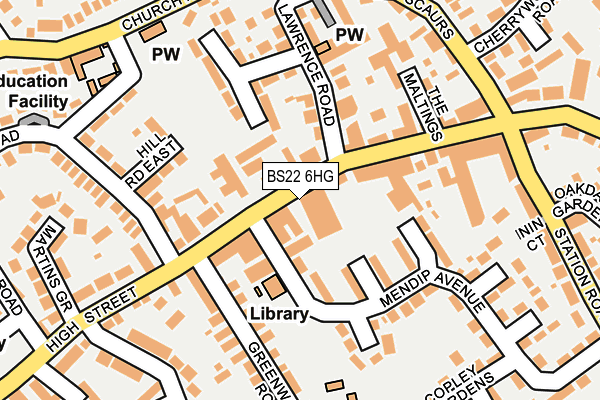 BS22 6HG map - OS OpenMap – Local (Ordnance Survey)