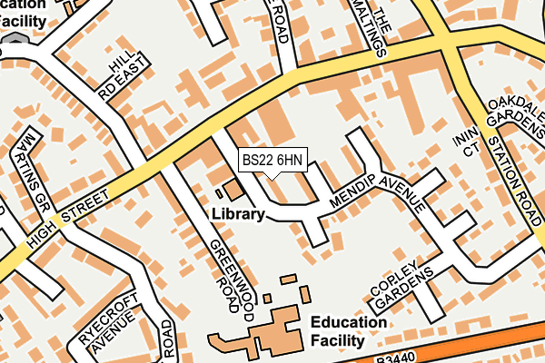 BS22 6HN map - OS OpenMap – Local (Ordnance Survey)