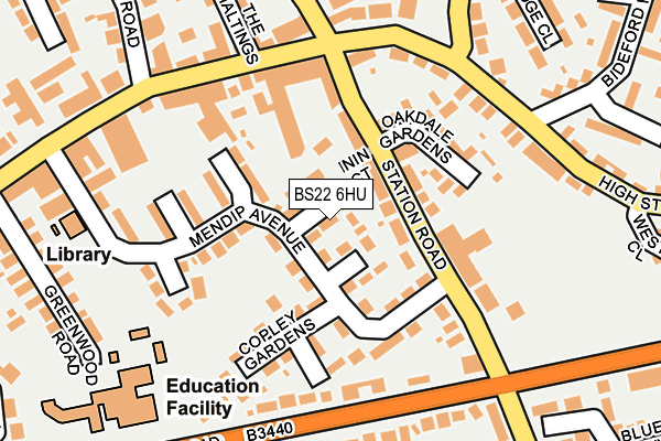 BS22 6HU map - OS OpenMap – Local (Ordnance Survey)