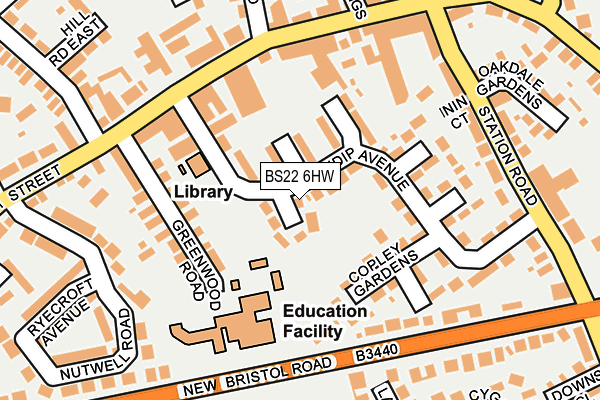 BS22 6HW map - OS OpenMap – Local (Ordnance Survey)