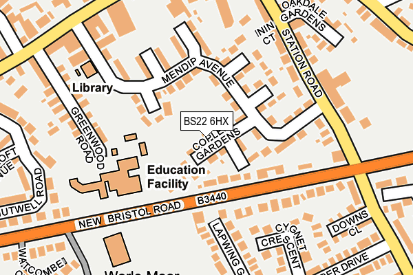 BS22 6HX map - OS OpenMap – Local (Ordnance Survey)