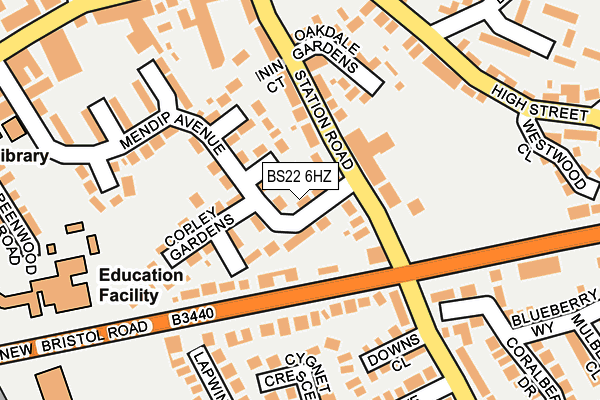 BS22 6HZ map - OS OpenMap – Local (Ordnance Survey)