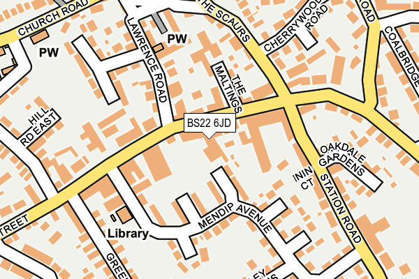 BS22 6JD map - OS OpenMap – Local (Ordnance Survey)