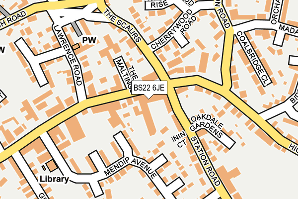 BS22 6JE map - OS OpenMap – Local (Ordnance Survey)