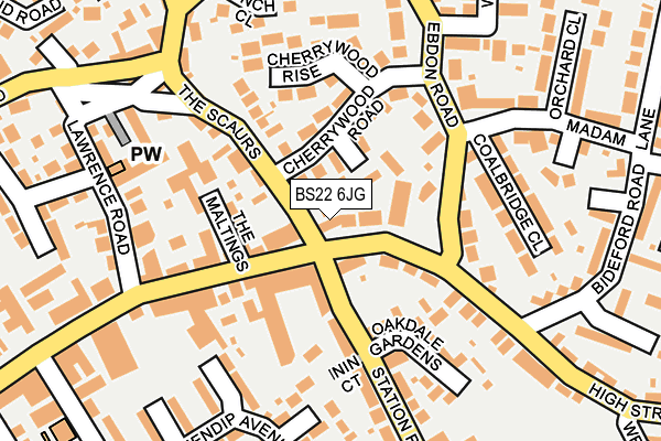 BS22 6JG map - OS OpenMap – Local (Ordnance Survey)