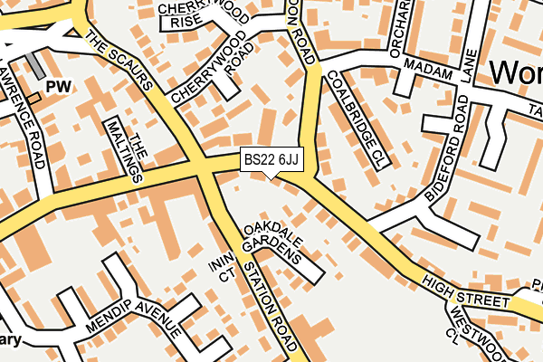 BS22 6JJ map - OS OpenMap – Local (Ordnance Survey)