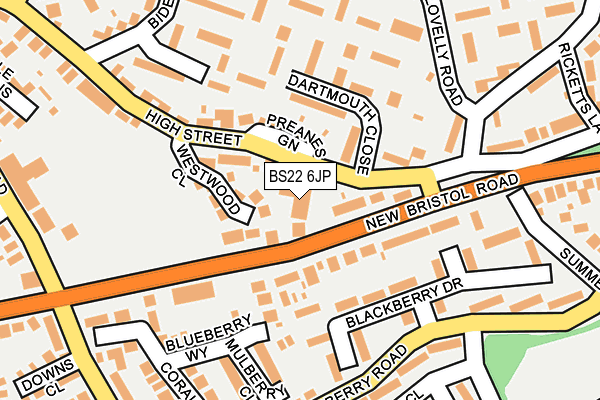 BS22 6JP map - OS OpenMap – Local (Ordnance Survey)