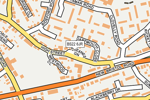 BS22 6JR map - OS OpenMap – Local (Ordnance Survey)