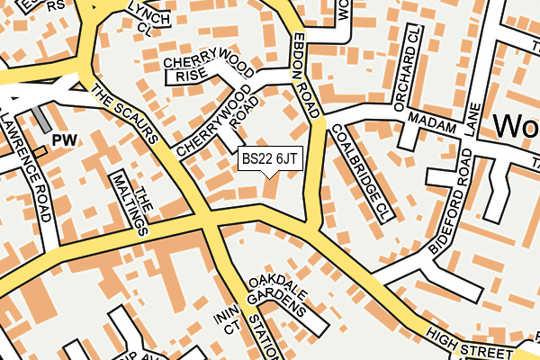 BS22 6JT map - OS OpenMap – Local (Ordnance Survey)