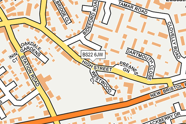 BS22 6JW map - OS OpenMap – Local (Ordnance Survey)
