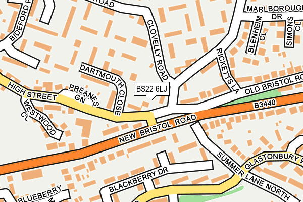 BS22 6LJ map - OS OpenMap – Local (Ordnance Survey)