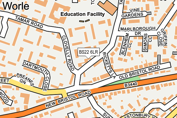 BS22 6LR map - OS OpenMap – Local (Ordnance Survey)